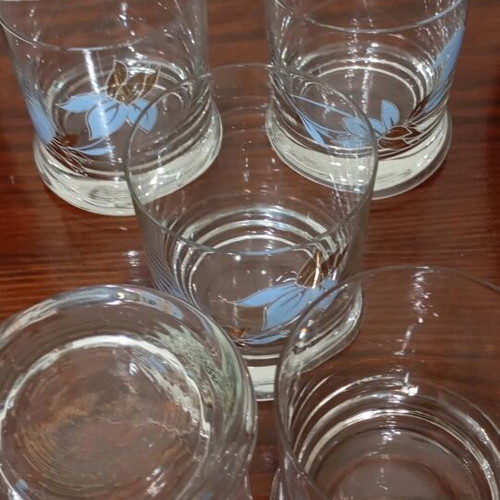 Vintage whiskey glasses like new, set of 5 pieces