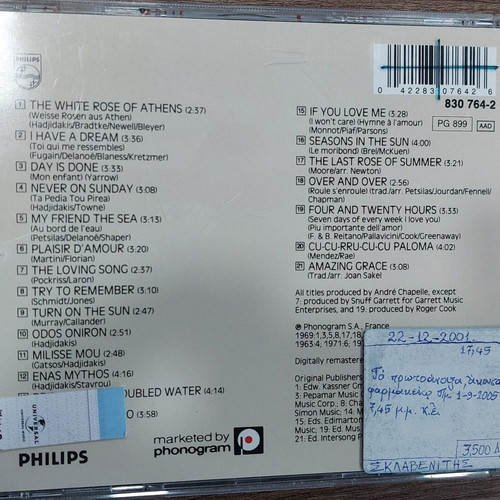 Nana Mouskouri Passport CD used, entechno