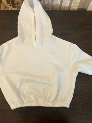 Cropped hoodie white like new, size S