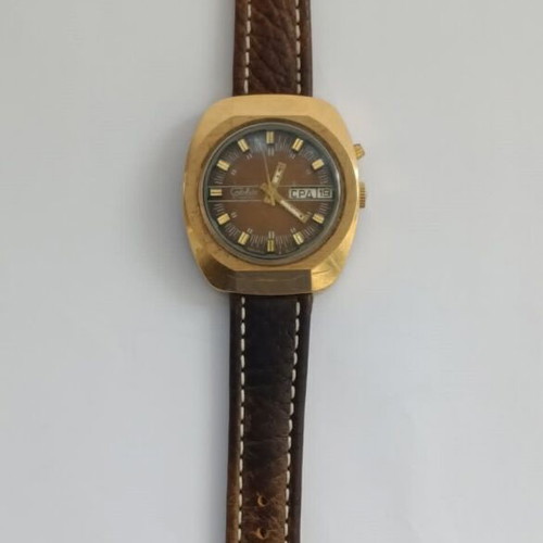 Slava Vintage USSR Soviet Brown Dial Watch Automatic used