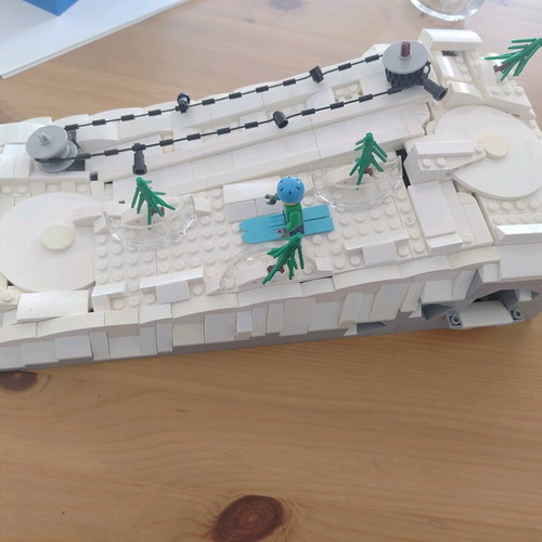 Lego ski slope MOC used with working lever