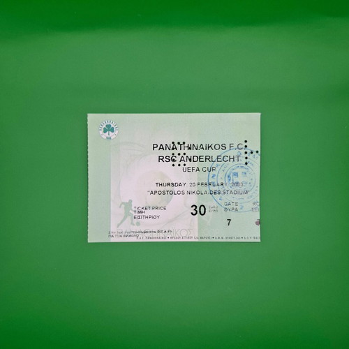 Panathinaikos - Anderlecht 3-0 ticket used, 2003