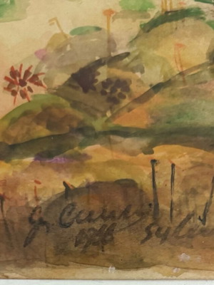 Painting by Tzoulio Kaïmi watercolor on paper like new 40x50