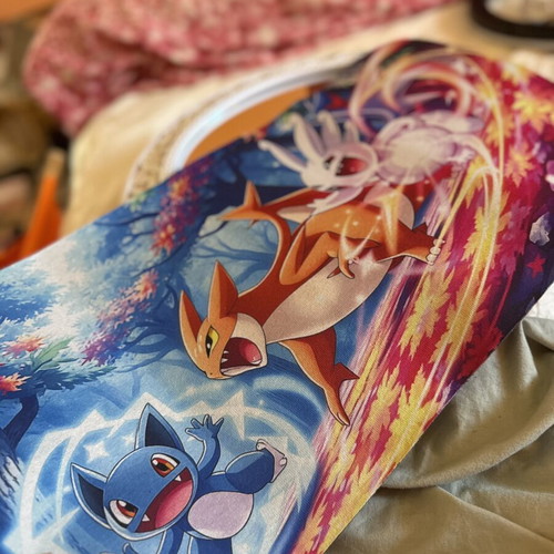 Pokémon mousepad with Charizard and Sneasel design