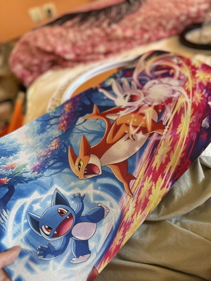 Pokémon mousepad with Charizard and Sneasel design