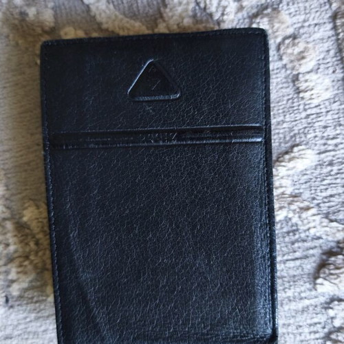 Leather wallet used, black