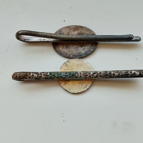 Tie clip 1950-60 with Parthenon and ancient kantharos like new