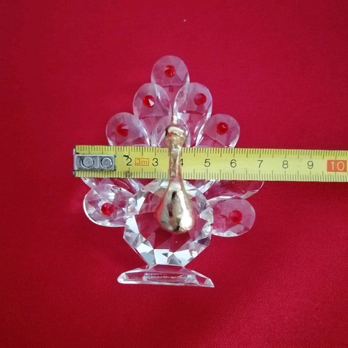 Crystal peacock new, elegant decorative with bronze