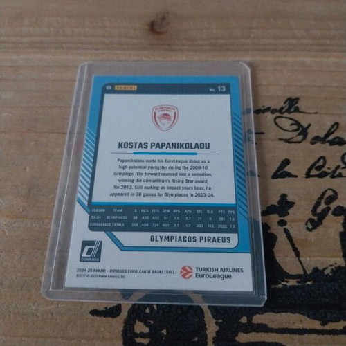 Kostas Papanikolaou Panini Euroleague card like new