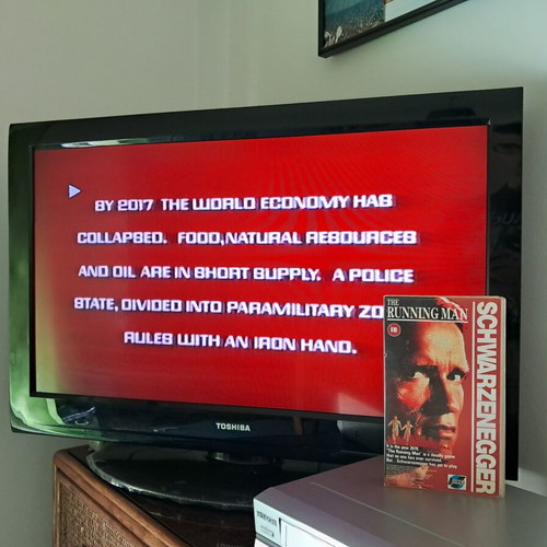 The Running Man VHS like new, Pal edition 1987
