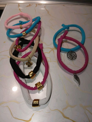 Handmade bracelets pack new, 9 pieces, multicolored