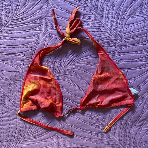 Bluepoint bikini set used, tie-dye fiery colors, size USA 6
