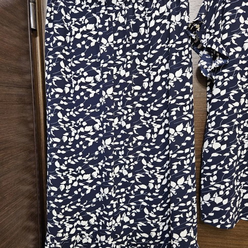 Fransa women's set skirt and blouse like new, white and blue