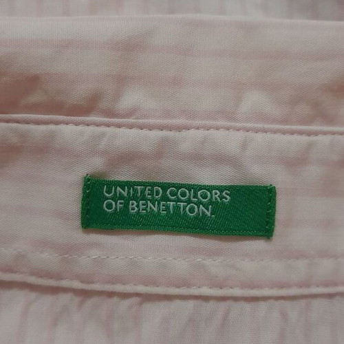 United Colors of Benetton women's shirt, white with soft pink stripes