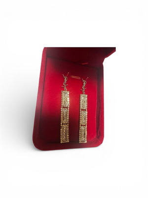 Σκουλαρίκια YSL Yves Saint Laurent μακριά με κρύσταλλα σαν καινούργια, χρυσαφί