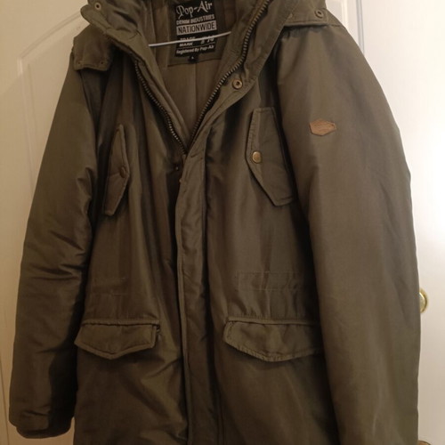 Men's jacket used, size large, with small defect