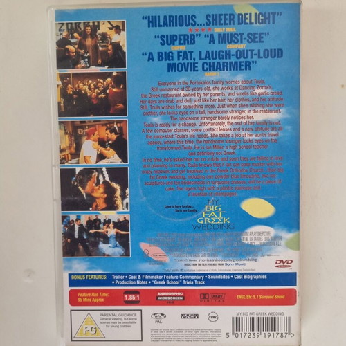 My Big Fat Greek Wedding DVD, comedy romance, subbed