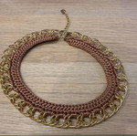 Handmade necklace in rotten apple color with gold details like new