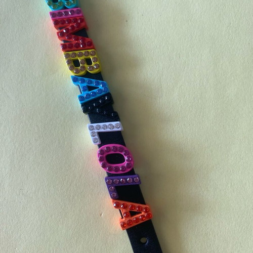 Bimba y Lola leather bracelet new, black with multicolor details
