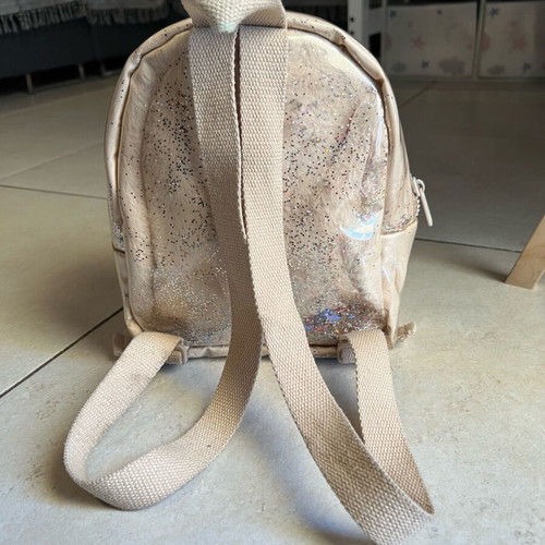 Zara backpack beige-gold with glitter used 24x20