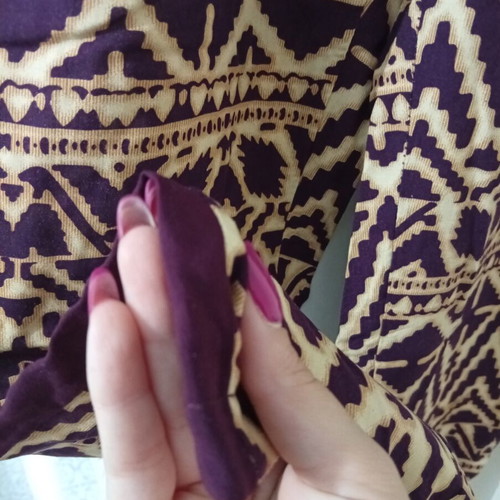 Summer printed pants used, size small/medium, beige and purple