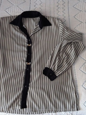 Women's Shirt slim, like new, black and white, jersey, size L