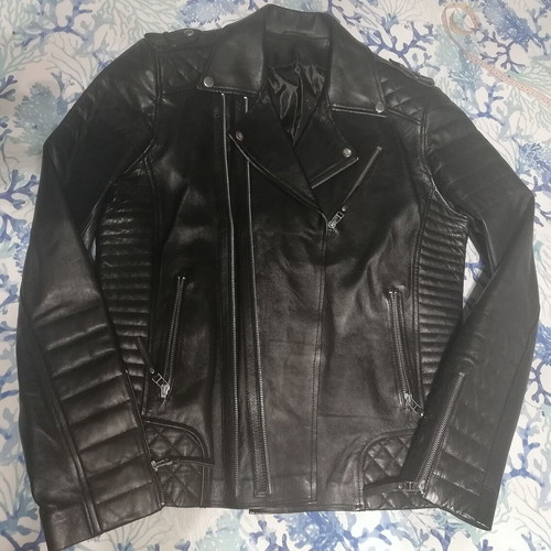 Leather jacket like new, black, size M-L