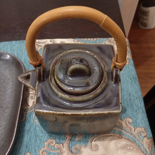 Japanese Nanban style bamboo teapot ceramic like new