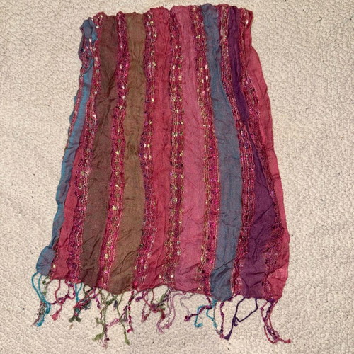 Fuchsia multicolor scarf with rhinestones like new