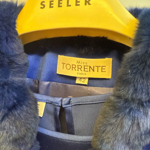 Miss Torrente set of 3 blue pieces with mink fur detail like new