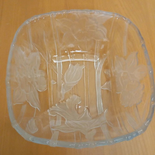 Crystal square fruit bowl new