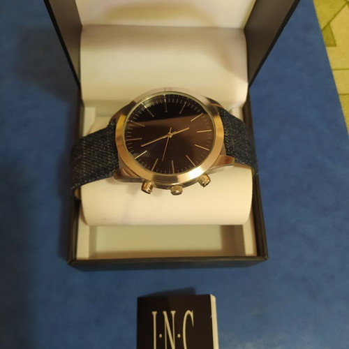 INC watch unused with box and certificate, men's black