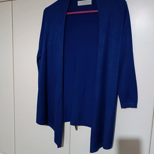 Zara blue cardigan like new with asymmetric hem and 3/4 sleeves