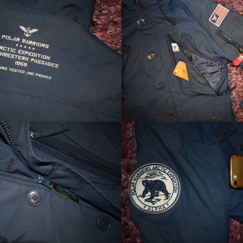 Alpha Industries Polar men's parka jacket size S used, blue