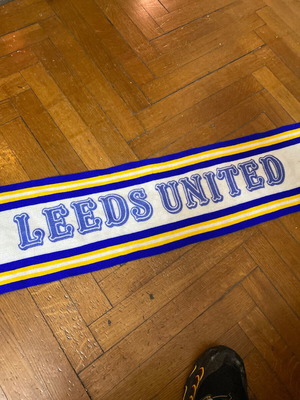 Leeds United 1980 scarf used, vintage England