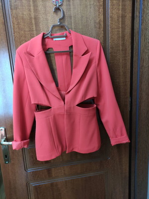 Coral jacket like new with cutout detail