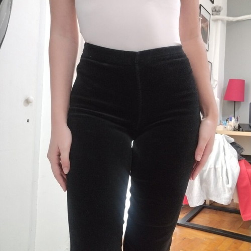 Velvet vintage pants black, like new, straight cut, side zipper, size XXS