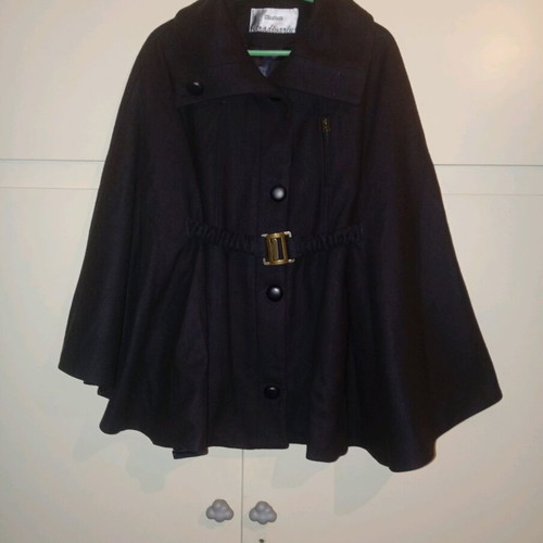 Stradivarius cape dark blue M-XL like new, 80% wool