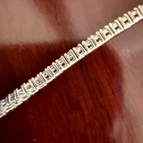 Riviera tennis bracelet used, size 18, silver-plated, gray