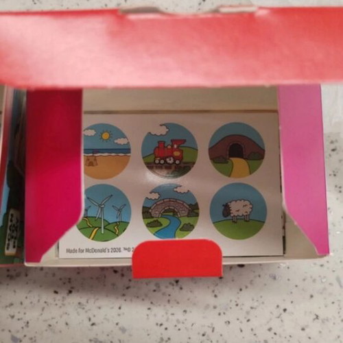 McDonald's MrMen Little Miss toy set of 4 new with boxes and stickers