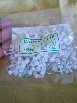 Κλιπ καλωδίου 4mm, πακέτο 100, καινούργια