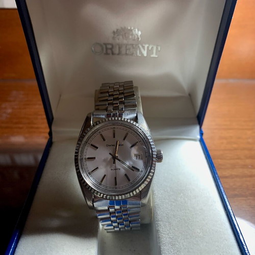 Charles Delon Datejust 36mm quartz watch used, vintage style
