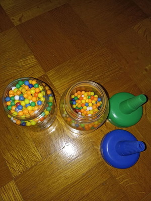 Marbles for berets like new, set of 2 boxes with colorful balls