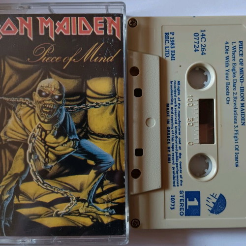 Iron Maiden Piece of Mind cassette used, Greek edition 1983