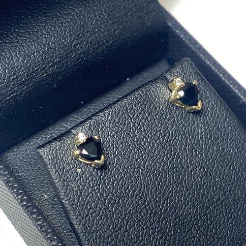 Gold earrings 14k with sapphire new, handmade