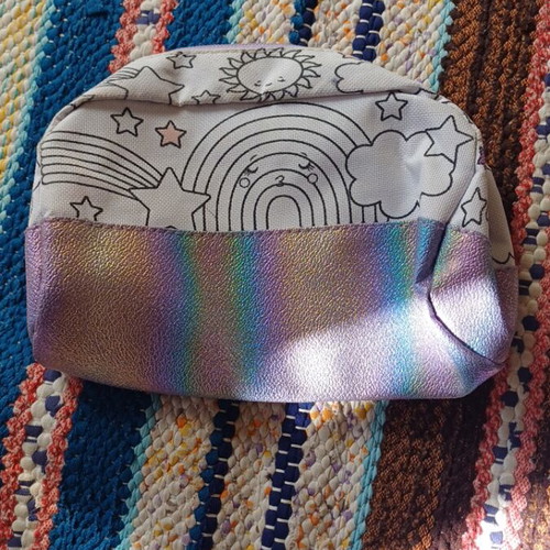 Flying Tiger pencil case like new with rainbow and sun designs