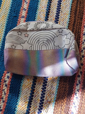 Flying Tiger pencil case like new with rainbow and sun designs