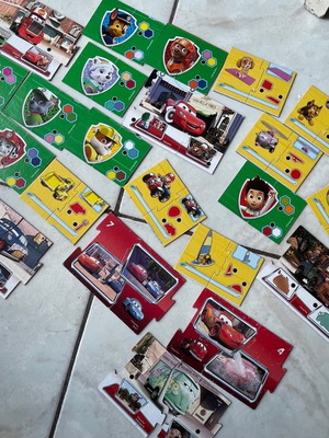 Κάρτες puzzle μεταχειρισμένες, 23 διπλής όψης για παιδιά προσχολικής ηλικίας