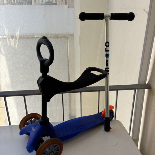 Micro Mini 3in1 children's scooter with 3 wheels, blue