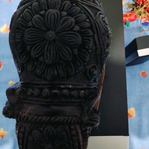 Wooden handmade elephant with carved details like new